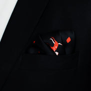 Black Dalmatian Silk Pocket Square by Monzoro – view 4