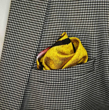 Morning Bird – Silk Pocket Square by Monzoro – view 7