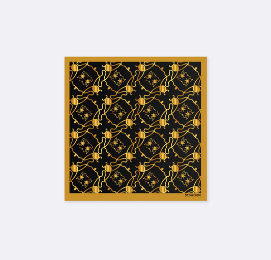 Golden Mirage Pattern Silk Pocket Square