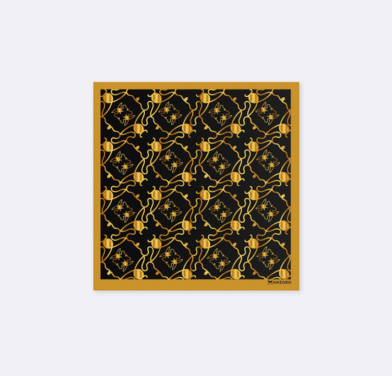 Golden Mirage Pattern Silk Pocket Square by Monzoro