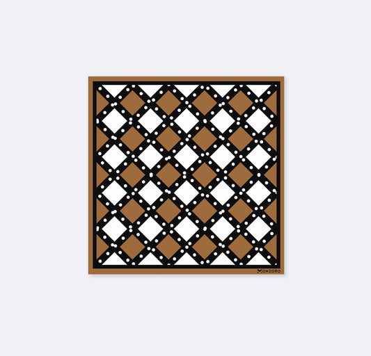 White Round Vector Design Silk Pocket Square