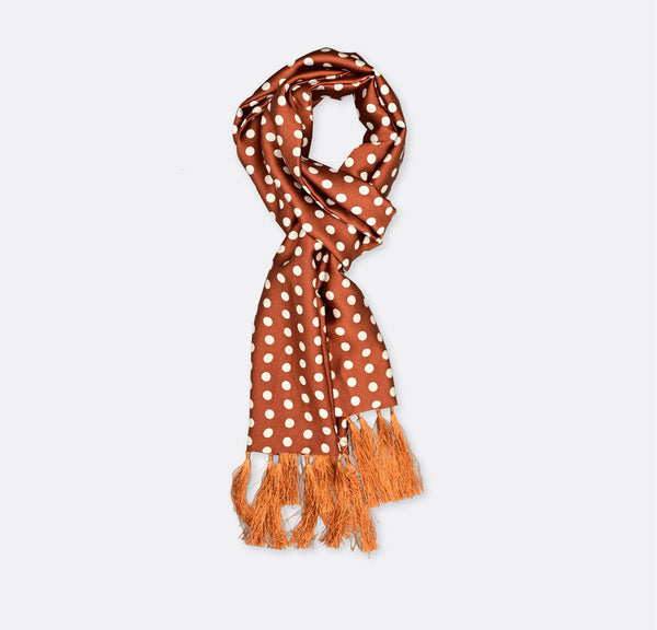 Copper Base Polka - Silk Men Scarves