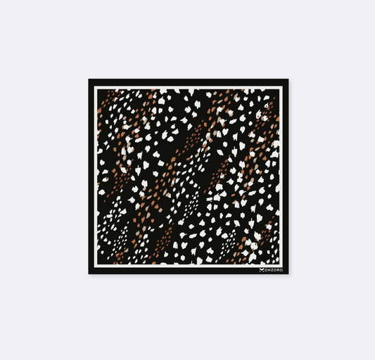 Winter Black Pattern Silk Pocket Square
