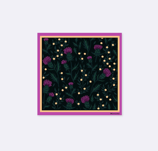 Scottish Thistle Vector Art Silk Pocket Square