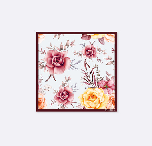 Elegant Seamless Floral Pattern Silk Pocket Square