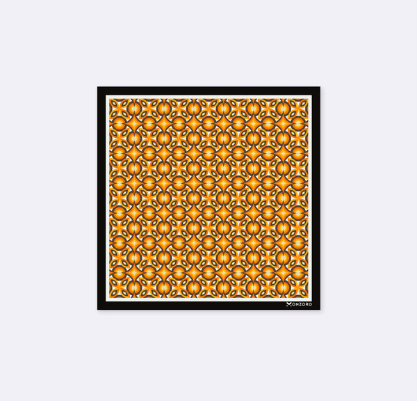 Geometric repeat pattern silk pocket square
