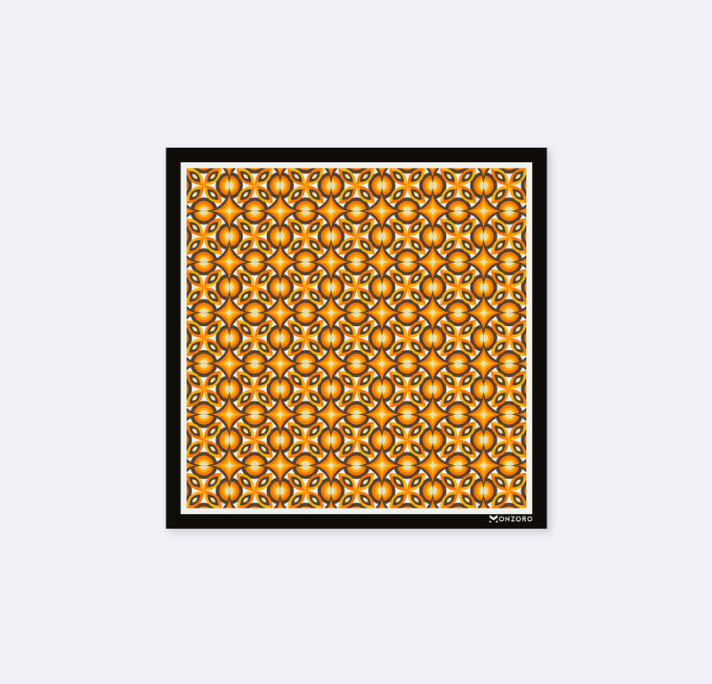 Geometric repeat pattern silk pocket square