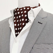 Coffee Base Polka - Silk Men Ascot by Monzoro – view 5
