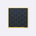 Navy and Gold Rugs Silk Pocket Square by Monzoro