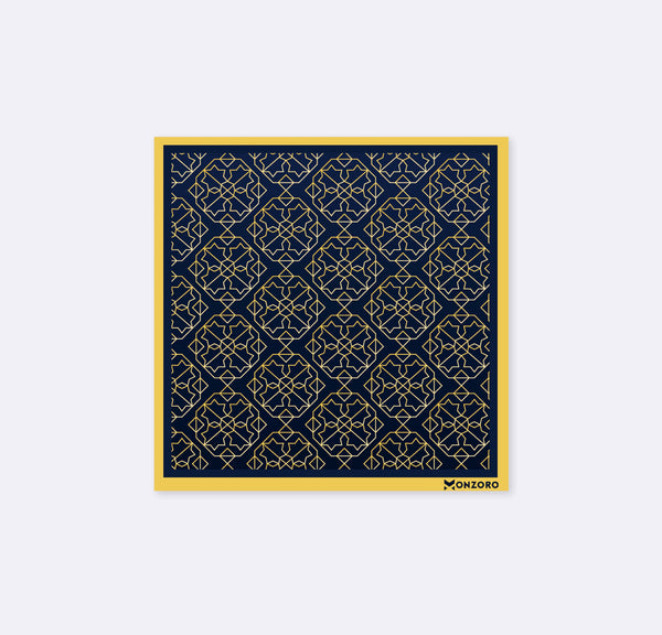 Navy and gold rugs Silk Pocket Square