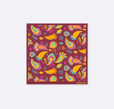 Paisley Shape Silk Pocket Square by Monzoro