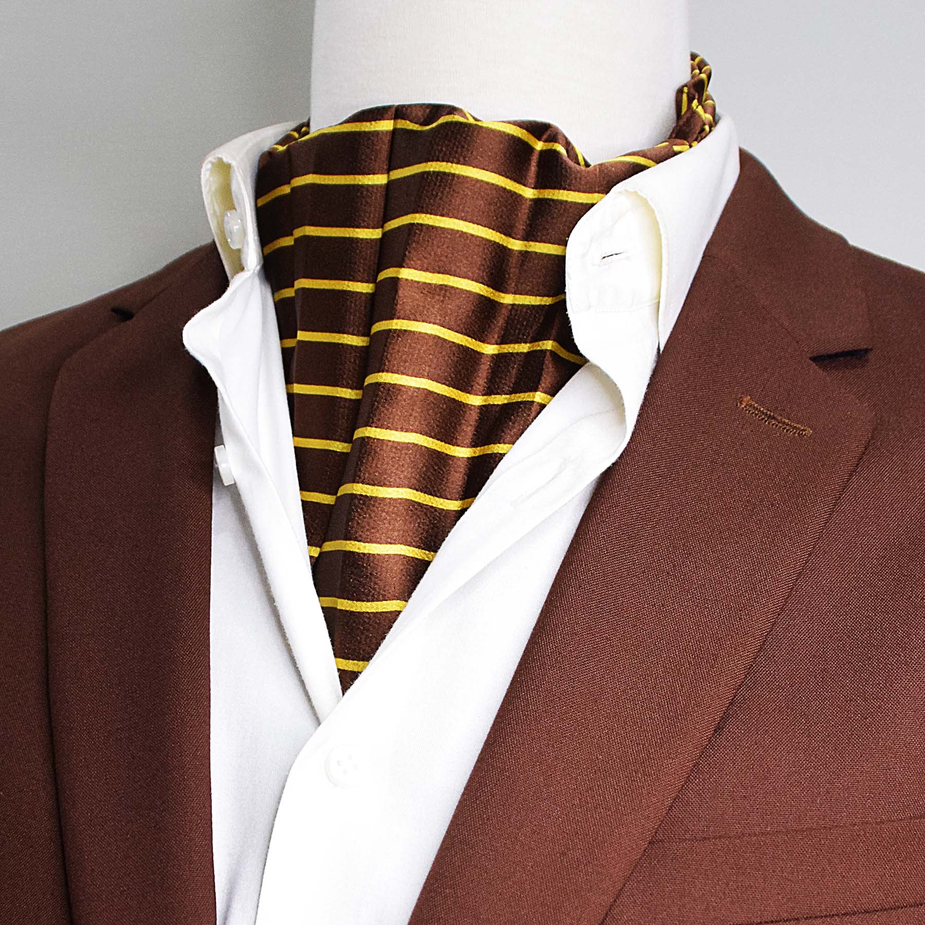Yellow Cane Hazel Silk Ascot by Monzoro – view 3