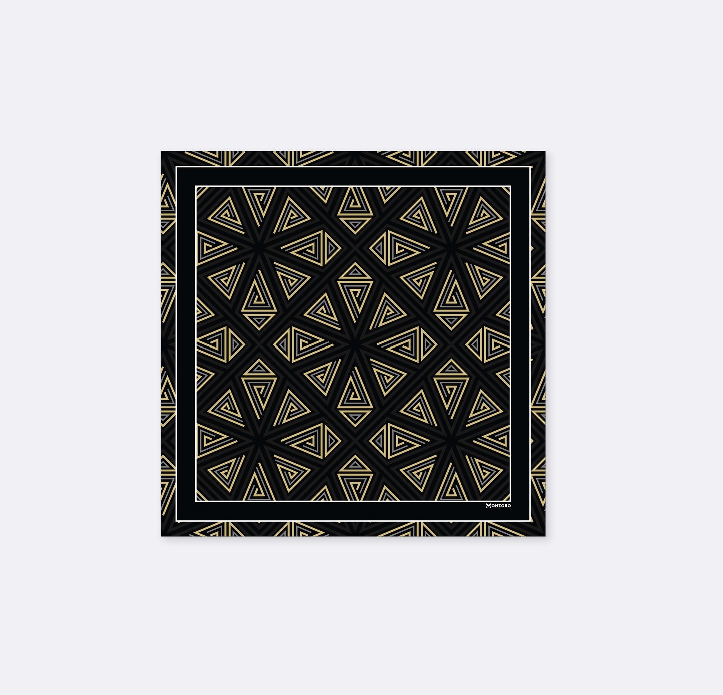 Black & Gold Geometric - Silk Pocket Square