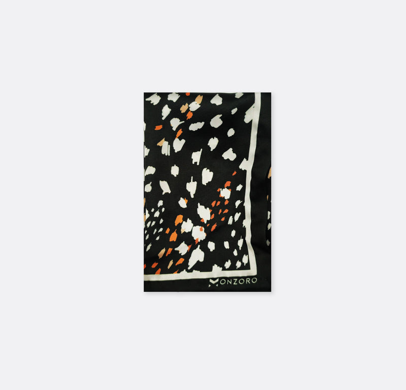 Winter Black pattern Silk Pocket Square