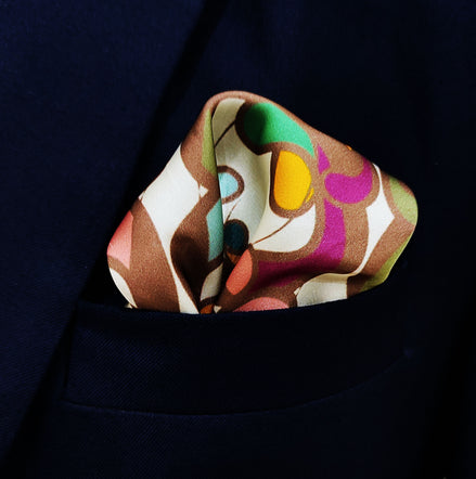 Crimson Echo Silk Pocket Square by Monzoro – view 2