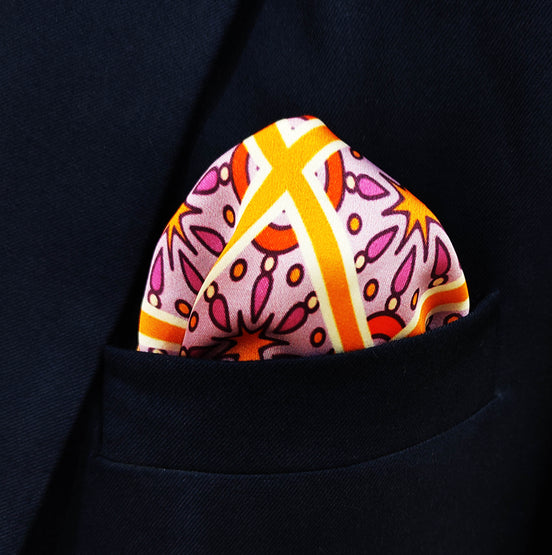 Retro Vintage Silk Pocket Square by Monzoro – view 2