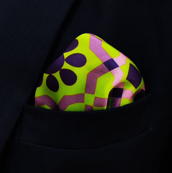 Weaving Pattern Silk Pocket Square by Monzoro – view 2