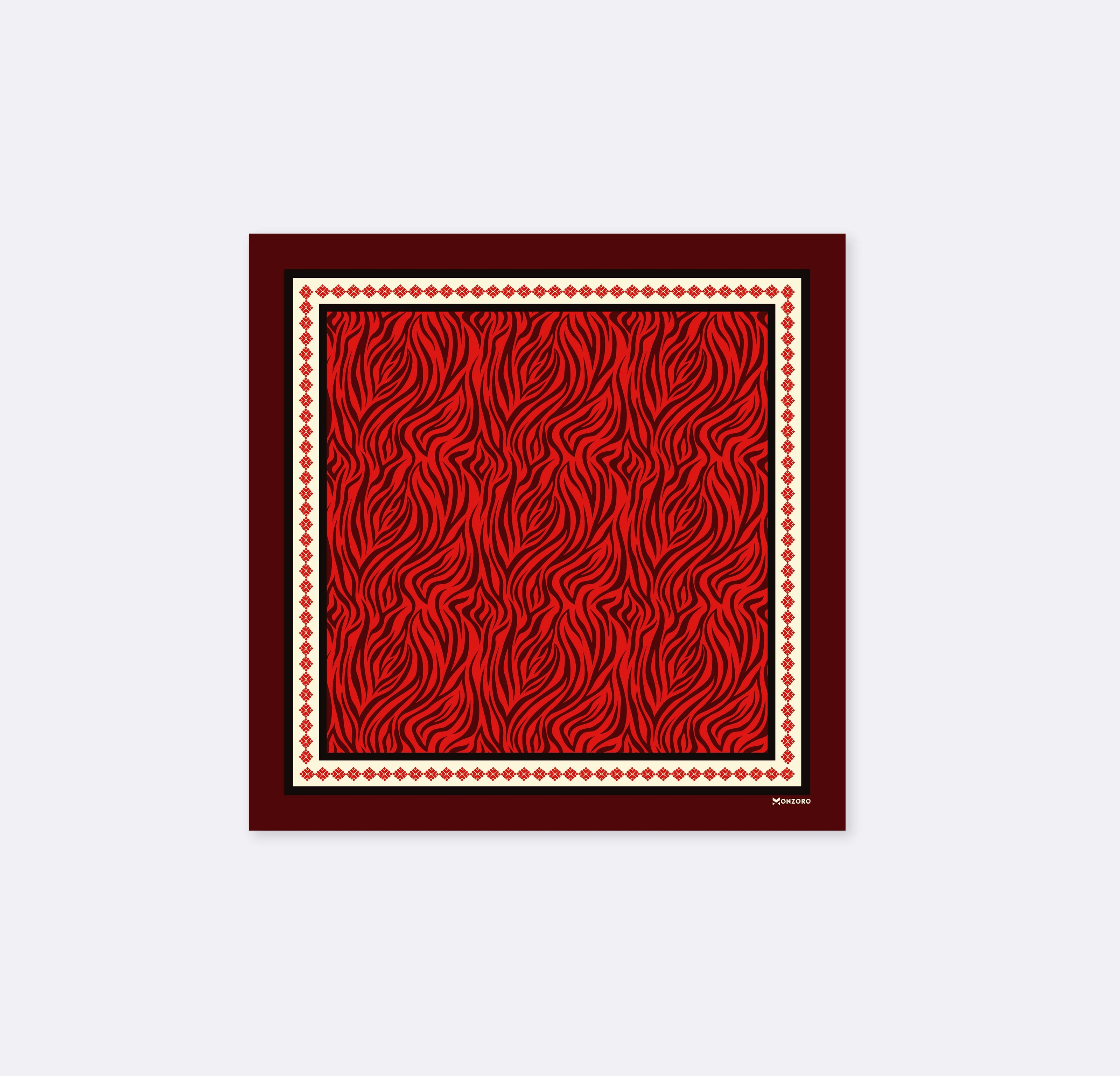 Red Velvet - Silk Pocket Square by Monzoro