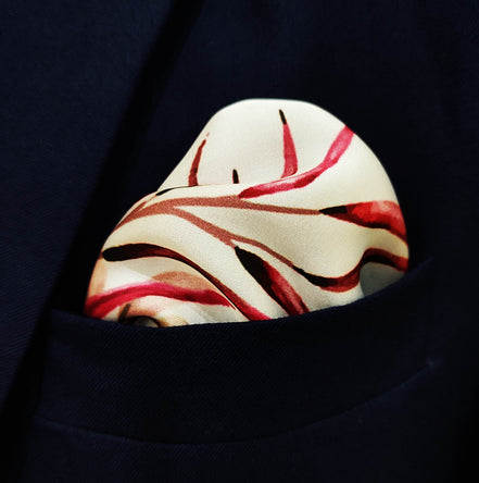 Elegant Seamless Floral Pattern Silk Pocket Square by Monzoro – view 2