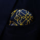 Navy and Gold Rugs Silk Pocket Square by Monzoro – view 2