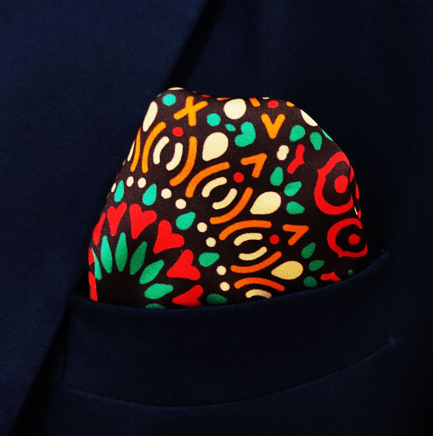 African Art Silk Pocket Square