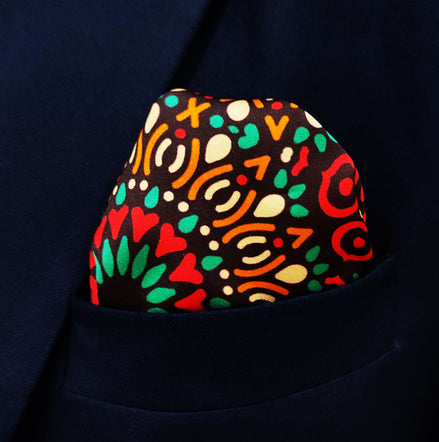 African Art Silk Pocket Square by Monzoro – view 2