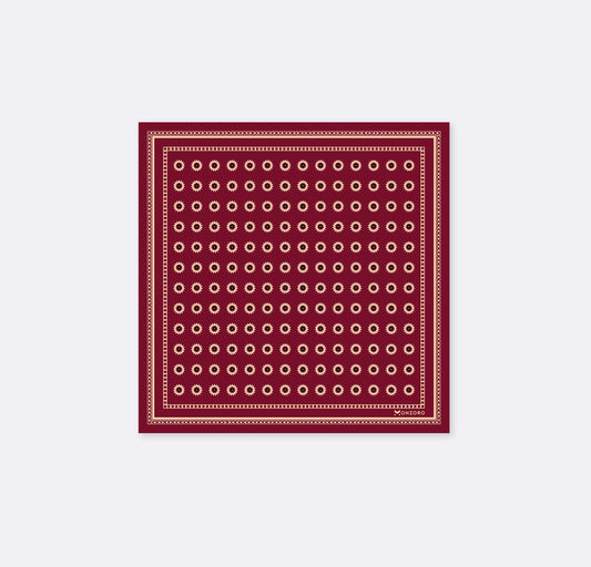 Maroon & Gold Reversible Silk Pocket Square