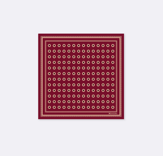 Maroon & Gold Reversible Silk Pocket Square by Monzoro