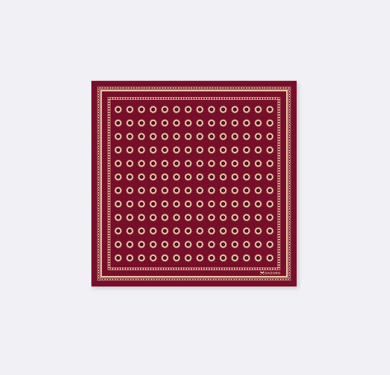 MAROON & GOLD REVERSIBLE SILK POCKET SQUARE