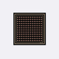 Black & Gold Reversible Silk Pocket Square by Monzoro