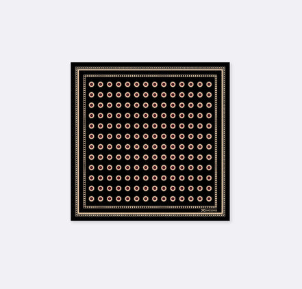 Black & Gold Reversible Silk Pocket Square by Monzoro