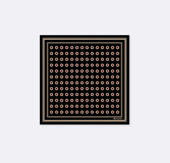 Black & Gold Reversible Silk Pocket Square by Monzoro