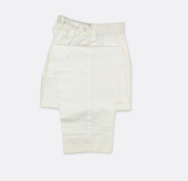 Cotton basic white trouser