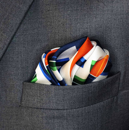 Techno Illusion – Silk Pocket Square by Monzoro – view 6