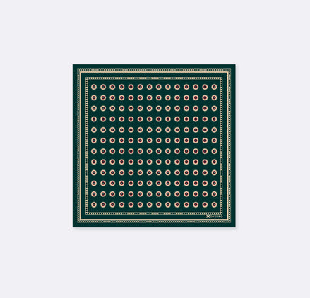 Green & Gold Reversible Silk Pocket Square by Monzoro