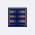 Navy Blue & Gold Reversible Silk Pocket Square by Monzoro