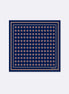 Navy Blue & Gold Reversible Silk Pocket Square by Monzoro