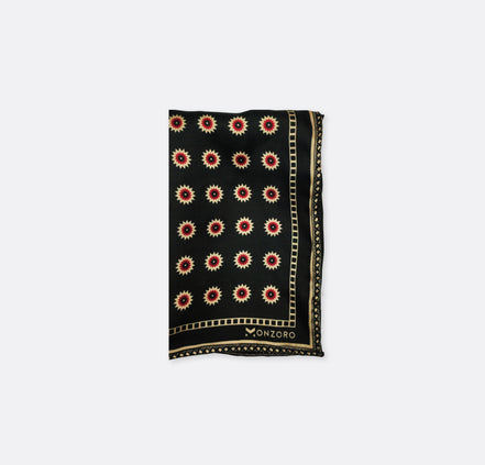 Black & Gold Reversible Silk Pocket Square by Monzoro – view 2