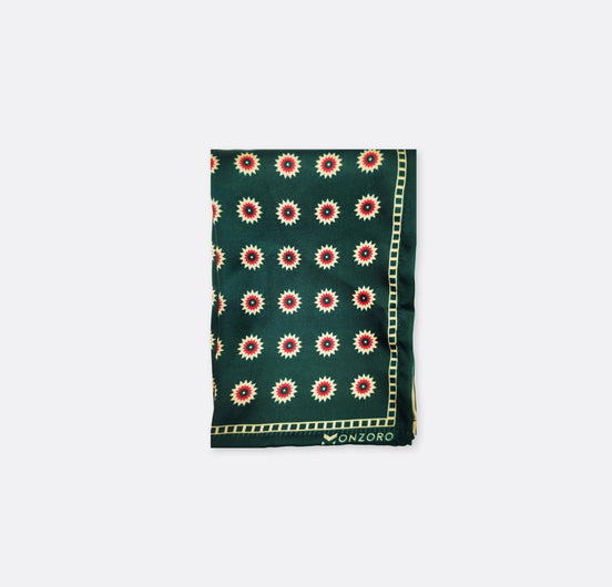 Green & Gold Reversible Silk Pocket Square by Monzoro – view 2