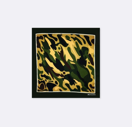 Army Green Camouflage - Silk Pocket Square by Monzoro