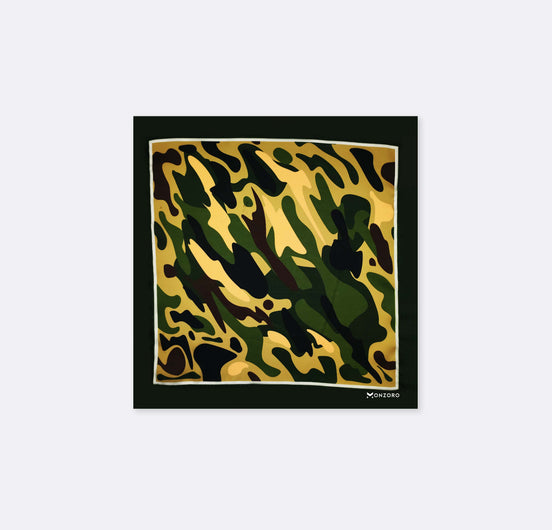 Army Green Camouflage - Silk Pocket Square by Monzoro