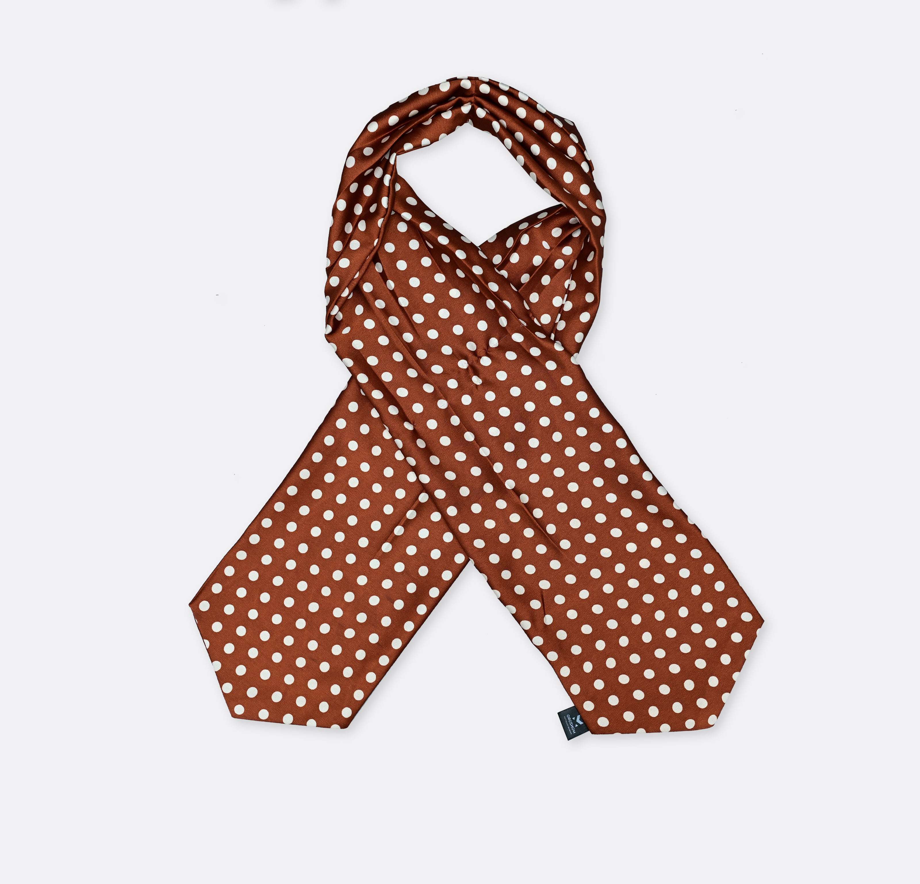 Copper Base Polka Silk Ascot by Monzoro – view 3