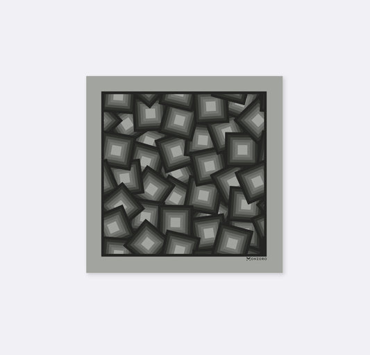 Grey and White Minimalistic - Silk Pocket Square