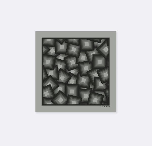 Grey and white minimalistic - silk pocket squares