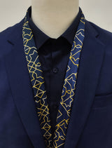 NAVY AND GOLD RUGS SILK men Scarves