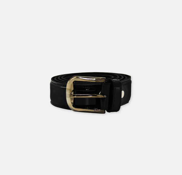 Luxury black leather belt