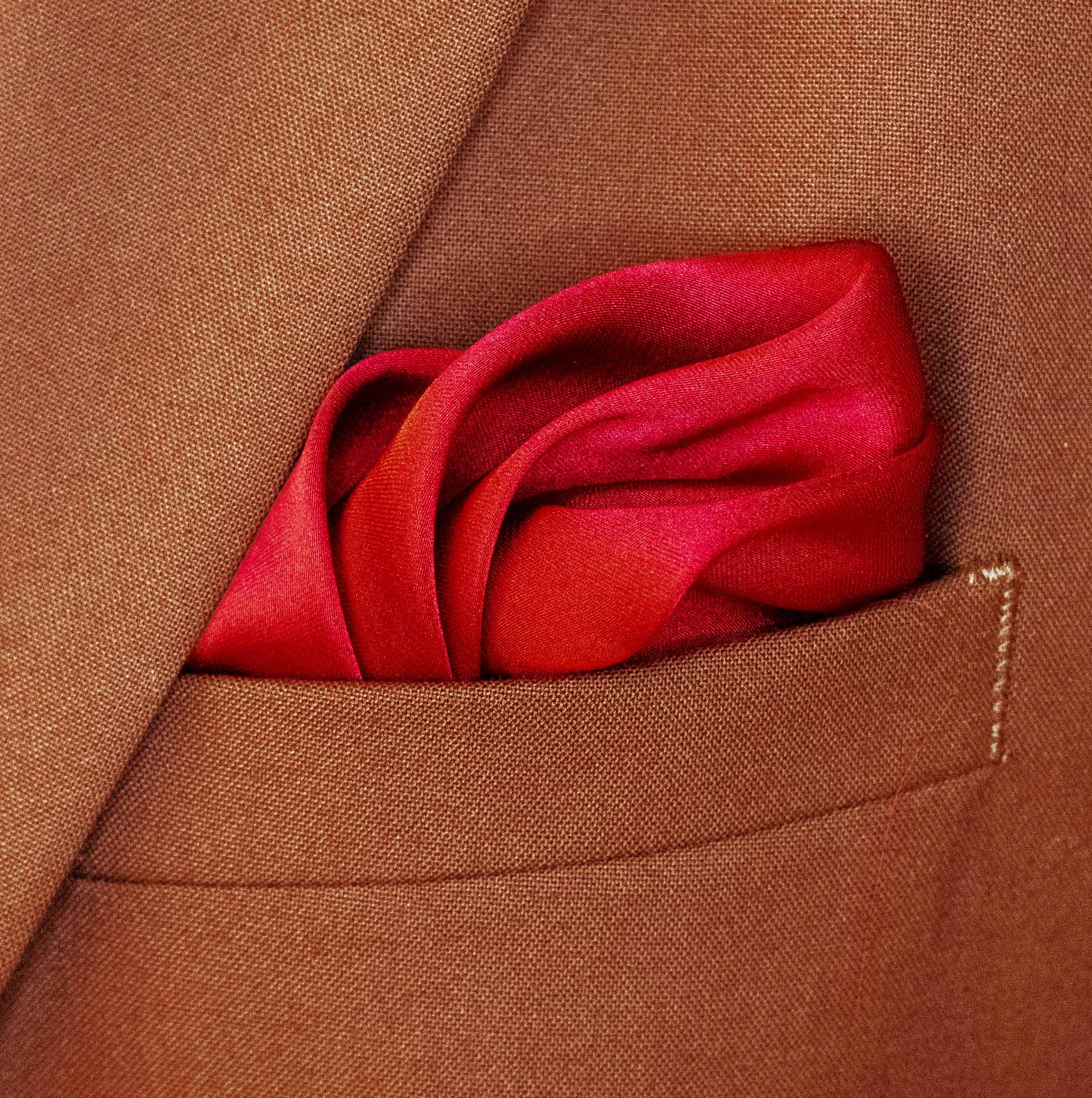 Bordeaux Wine Solid - Silk Pocket Square by Monzoro – view 7