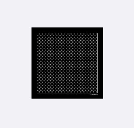 Mini Point Black Silk Pocket Square by Monzoro