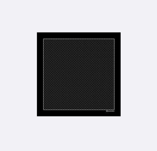 Mini Point Black Silk Pocket Square by Monzoro