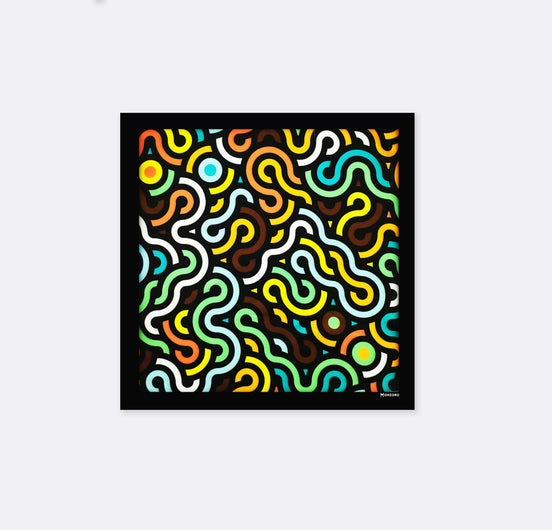 Multi Doodle Art - Silk Pocket Square by Monzoro